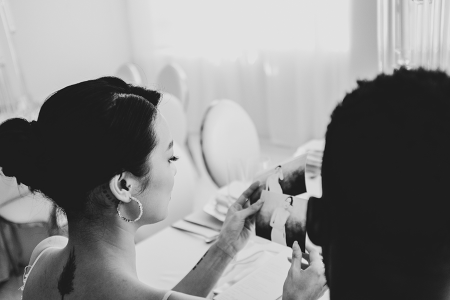 Guests laughing mid-session at Guac & Chips